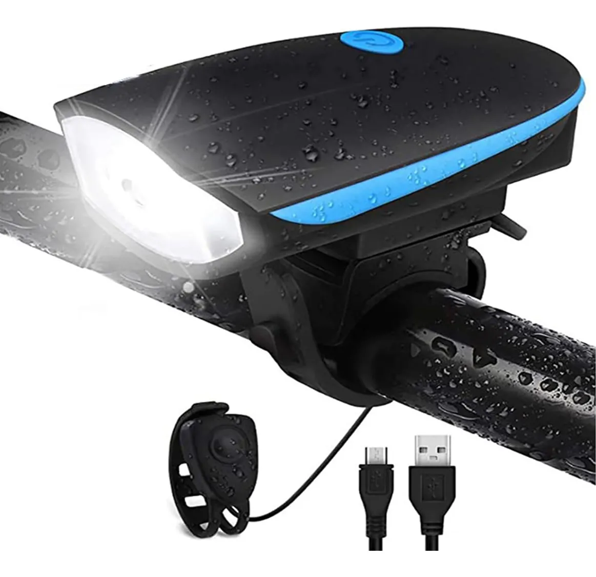 LUZ DELANTERA PARA BICICLETA CON BOCINA
